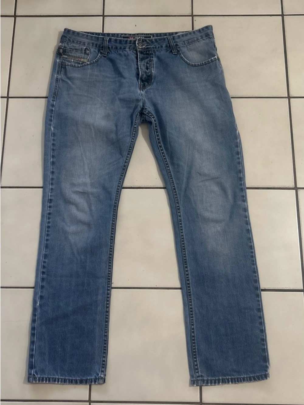 Y2K Diesel Industry Straight Leg Jeans Light Medium Wash Size 40 (39x33 fit)